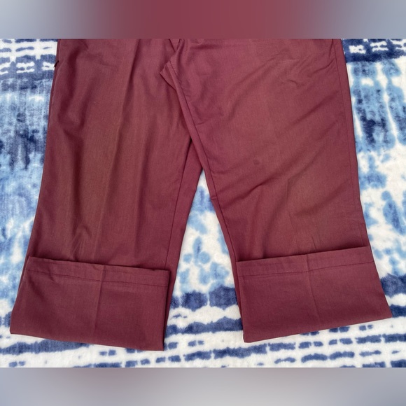 Perfect Fall Pant Rusty Red Maroon Haband Casual Joe Cotton Poly Elastic Size 42 - Picture 3 of 10